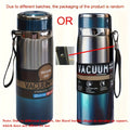 316 Stainless Steel Insulated Water Bottle 800ml/27oz with Carrying Sling - Keeps Cold 24 Hrs & Hot 10 Hrs, Portable Travel Bottle for Camping Hiking Driving, Gradient Blue Red Steel