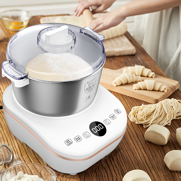 Electric Dough Maker 5.2Qt 250W 304 Stainless Steel Bowl with Ferment Function - Automatic Kneading Machine for Bread, Pizza, Pasta, Roti, Dumplings - Adjustable Time, 3 Modes, Home Kitchen