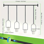 Vertical Planter Set with Adjustable Metal Rod, Iron Rings & Hanging Flower Pots for Window Sill & Balcony, Mini Vertical Garden Kit for Indoor Outdoor Plants, Space-Saving Patio Planter