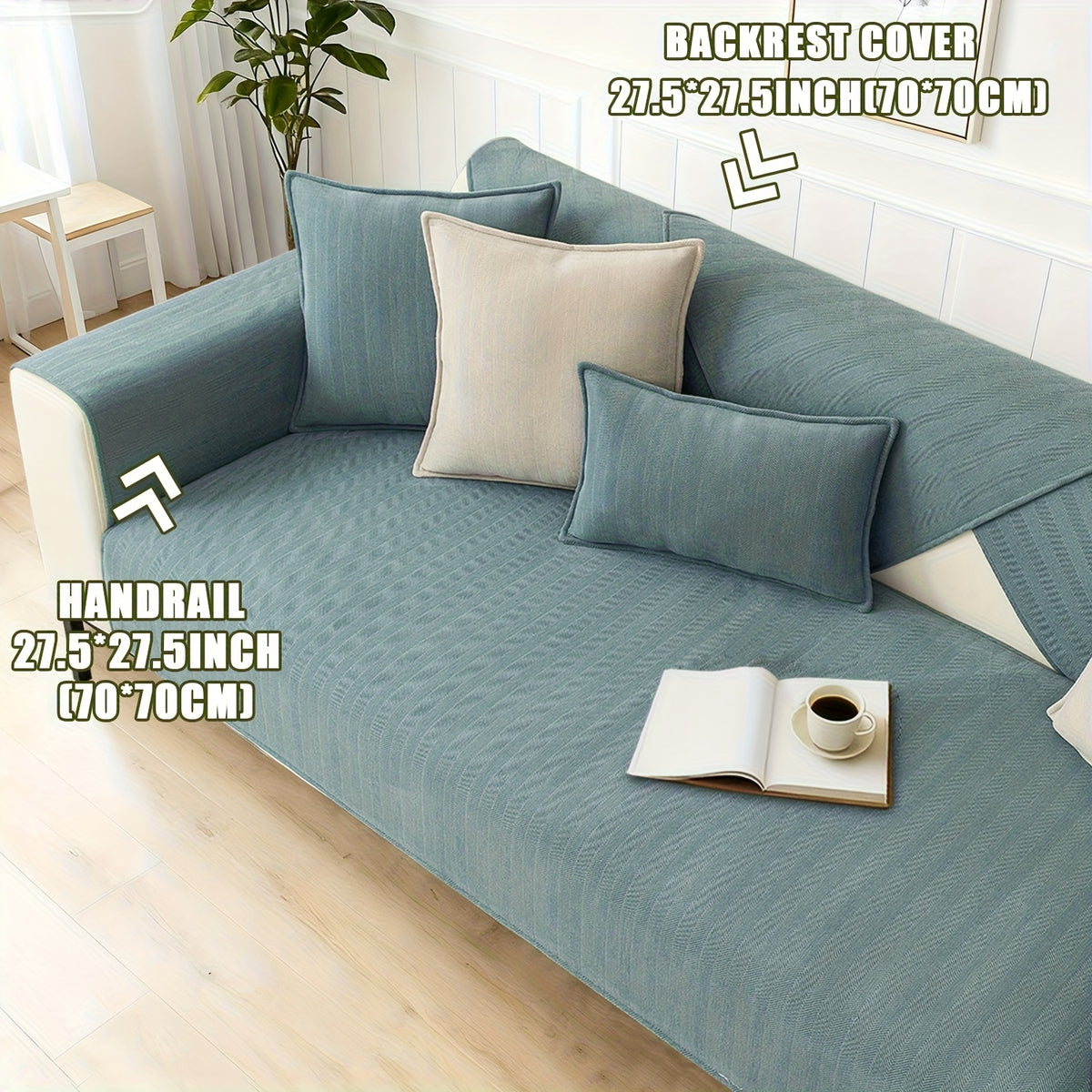 Chenille Ribbed Sofa Cover – Pet-Friendly Non-Slip Stretch Slipcover, Machine Washable Sofa Protector for 2, 3 & 4-Seater and Sectional Sofas, Modern Living Room Couch Cover