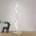 Spiral LED Table Lamp Dimmable 3-Color Modern Minimalist Bedside Lamp - Creative Wave Design Desk Lamp with Metal Base & USB Charging, Small Night Lamp for Bedroom, Living Room, Office & Study
