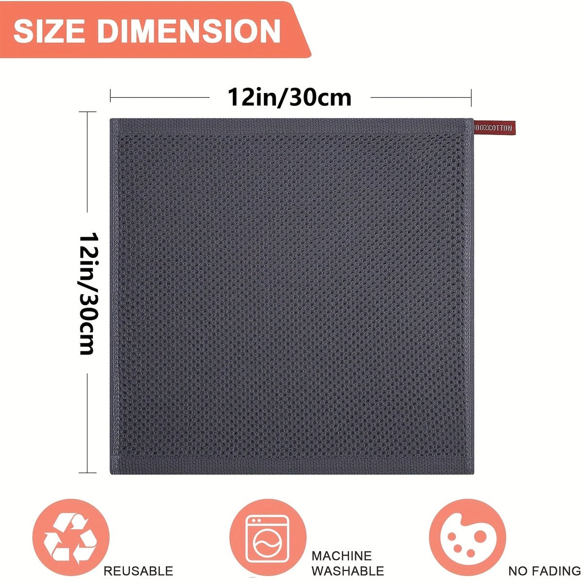 23-Piece Cotton Waffle Weave Kitchen Dish Cloths Set Absorbent Quick-Dry Dish Towels 12x12 Inch Multi-Color Options