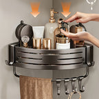 Suction Cup Corner Shower Rack with Hooks, 4-Pack – No-Drill Triangular Wall Organizer for Shower, Bathroom & Toilet Walls, Tiles