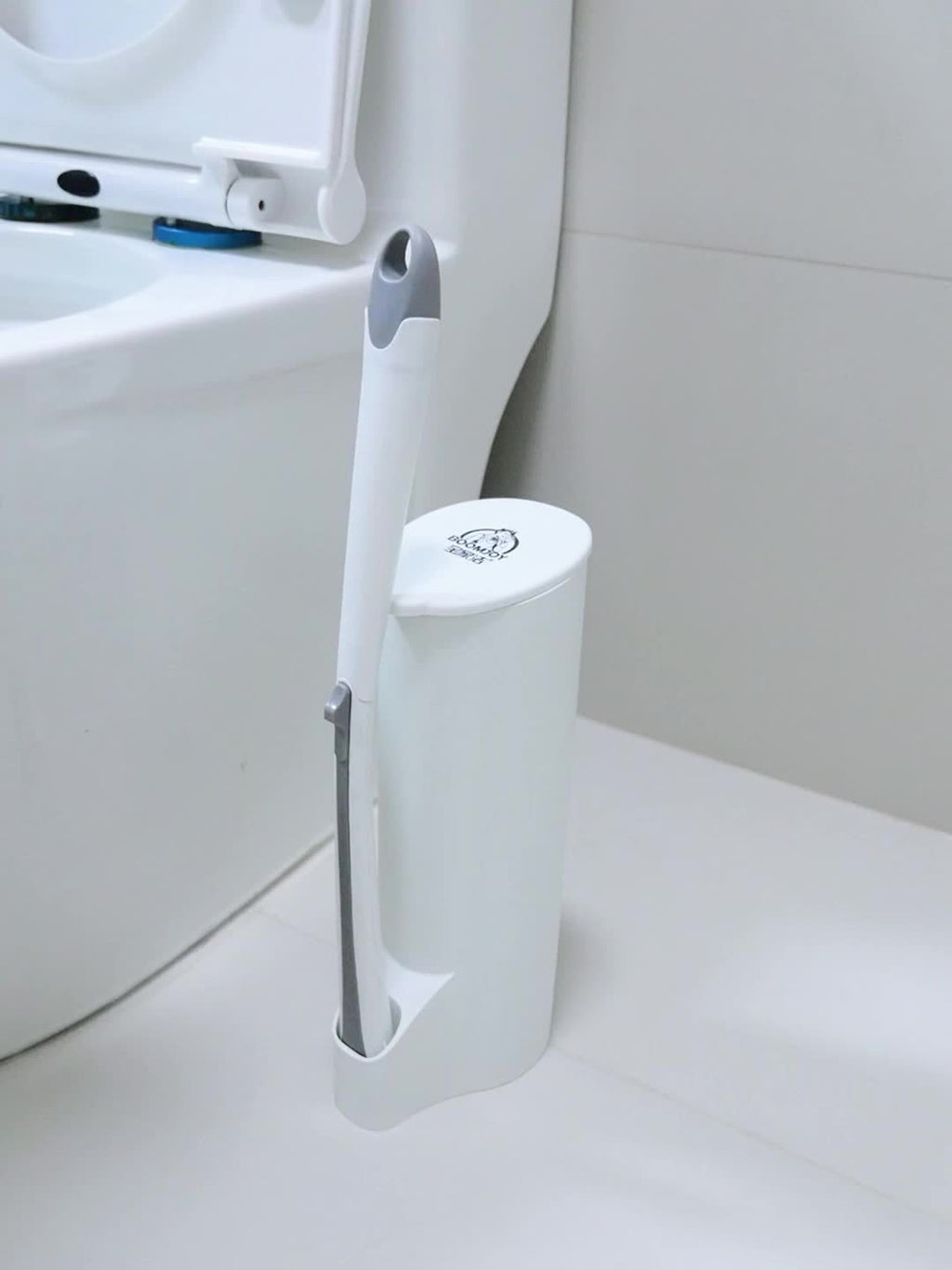 Disposable Toilet Brush Cleaning System with Holder & Refill Heads Wall or Floor Mount Hygienic No-Touch Bathroom Brush