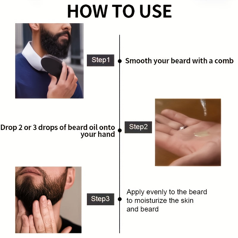 Sandalwood Beard Care Essential Oil 30ml, Plant-Based Beard Oil for Men, Moisturizes Softens & Smooths Facial Hair for a Polished Well-Groomed Look