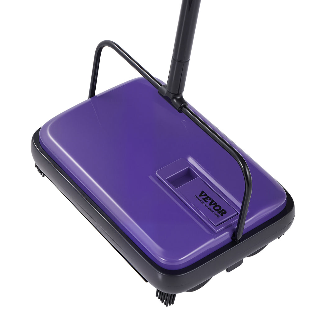Manual Carpet Sweeper No Battery Needed 300ml Dustbin 180° Rotating Head Floor Sweeper for Carpet Hardwood Tile Pet Hair Home Office