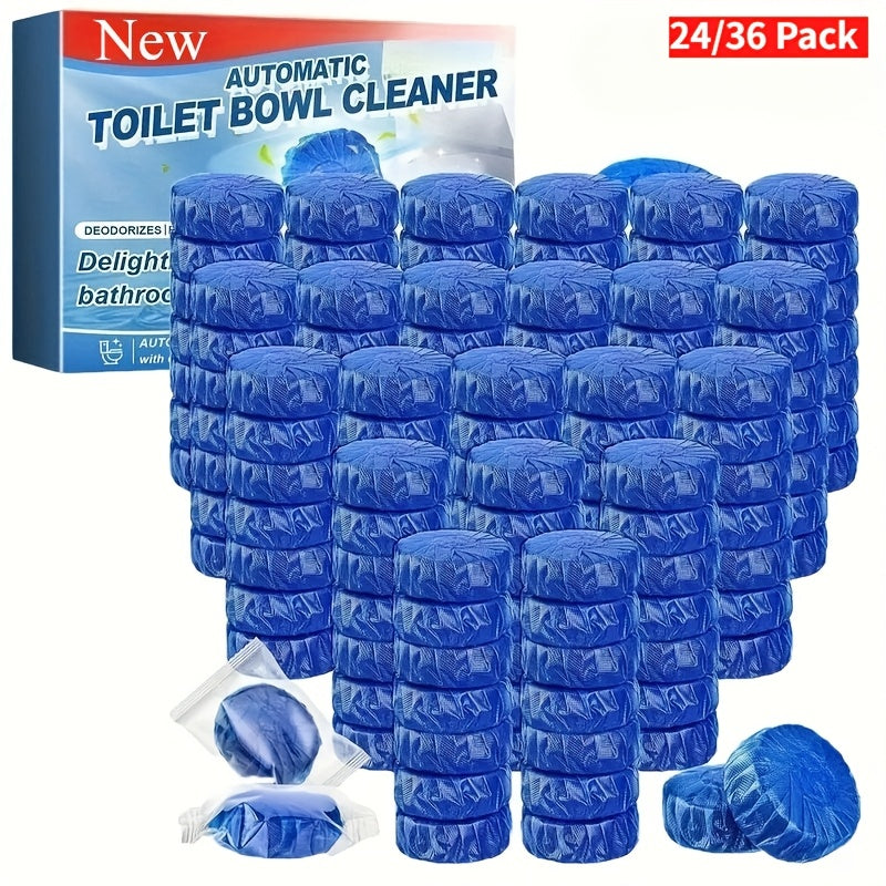Automatic In-Tank Toilet Cleaner Tablets 24/36 Pack – Lemongrass Deodorizer, Prevents Scaling & Rust, for Home & RV Bathrooms