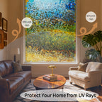 Rainbow Privacy Window Film Static Cling No Glue - Decorative UV Blocking Sun Film, 60% Privacy, Rainbow Light Effect for Home Bathroom Office, 7 Sizes