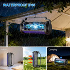 4000mAh Solar Bug Zapper USB Dual Charging Auto Light Sensor 360° Rotatable UV Mosquito Killer Fly Trap Chemical-Free Indoor Outdoor Camping Garden Patio Courtyard