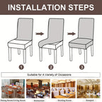 Stretch Jacquard Dining Chair Covers Set of 4 or 6 Removable Washable Polyester-Elastane Slipcovers – Chair Protector for Kitchen Home Hotel Restaurant, Valentine's Day Home Decoration