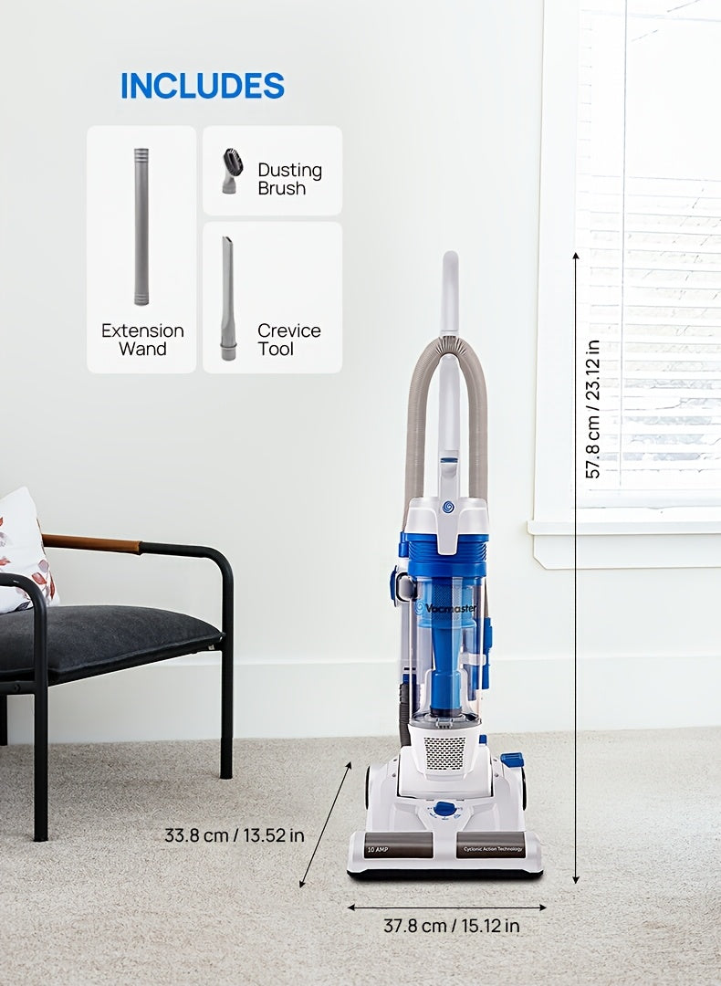 Vacmaster Upright Bagless Vacuum Cleaner 20ft Cord 13in Cleaning Path Powerful Suction for Carpet Hard Floor Pet Hair