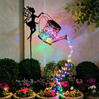 Solar Fairy Watering Can Light with String Lights – Vintage Metal Outdoor Garden Lamp, 600mAh Battery, Auto Dusk-to-Dawn, Portable Pathway & Patio Decor Light for Lawn & Garden, White or Colorful