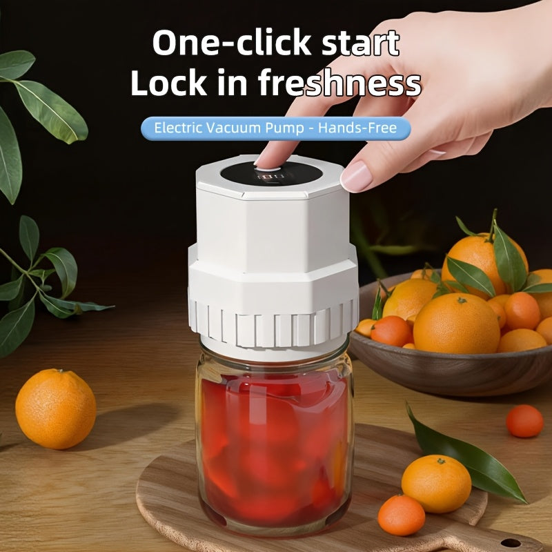 Electric Mason Jar Sealer One-Touch – Wide & Narrow Mouth Compatible, Heavy-Duty Vacuum Seal for Food Preservation | Black & White | Nuvia Haven