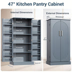 47 Inch Kitchen Pantry Storage Cabinet with Drawer – Multifunctional Buffet Cupboard Sideboard with Adjustable Shelves | Multiple Styles & Colors