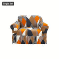 Printed Skirt Elastic Sofa Cover Full Wrap – Universal Fiber Fabric All-Season Couch Slipcover Protector for Living Room, Single 2-Seater 3-Seater 4-Seater