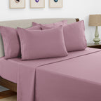 Brushed Microfiber Bed Sheet Set 6 Piece with Embroidered Pillowcases - Hotel Luxury Deep Pocket 16 Inch, Soft Breathable All Season, 24 Colors, Twin Twin XL Full Queen King Cal King