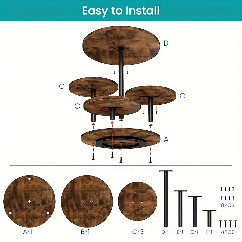 4 Tier Wood Cupcake Stand 360 Rotating Dessert Tower for 50 Cupcakes Farmhouse Tiered Cake Stand for Wedding Birthday Baby Shower Tea Party