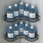 Corner Shower Shelf Wall Mounted Stainless Steel Bathroom Organizer, Multi-Compartment Caddy for Shampoo Conditioner Cosmetics, Anti-Rust Space-Saving Design, Black or White, Modern Shower Storage