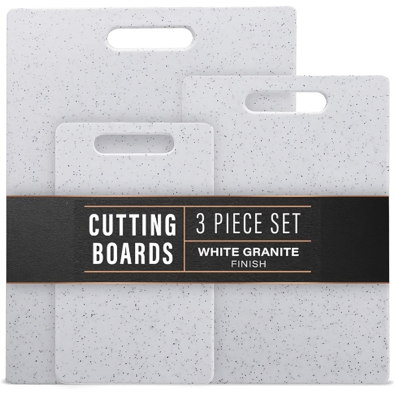 Cutting Board Set 3-Piece Wheat Straw with Granite Pattern – Dual-Sided Dishwasher Safe Chopping Boards for Home Kitchen, Multipurpose Food Prep Tray & Charcuterie Serving Board