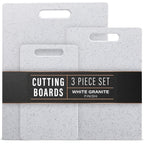 Cutting Board Set 3-Piece Wheat Straw with Granite Pattern – Dual-Sided Dishwasher Safe Chopping Boards for Home Kitchen, Multipurpose Food Prep Tray & Charcuterie Serving Board