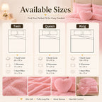 Luxury Fluffy Plush Bedding Set – Soft Duvet Cover, Pillowcases & Throw Pillow, Queen/King, All-Season