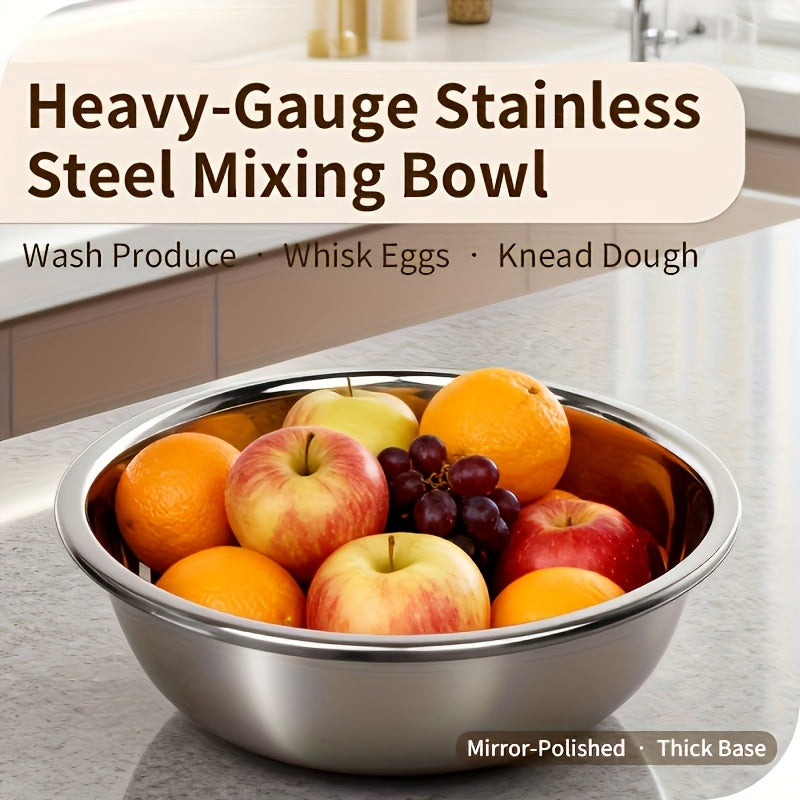 Extra Large Stainless Steel Mixing Bowl – Heavy-Duty Deep Prep Basin for Cooking, Baking, Salad & Dough | 36cm / 40cm | Rustproof, Dishwasher Safe Kitchen Essential