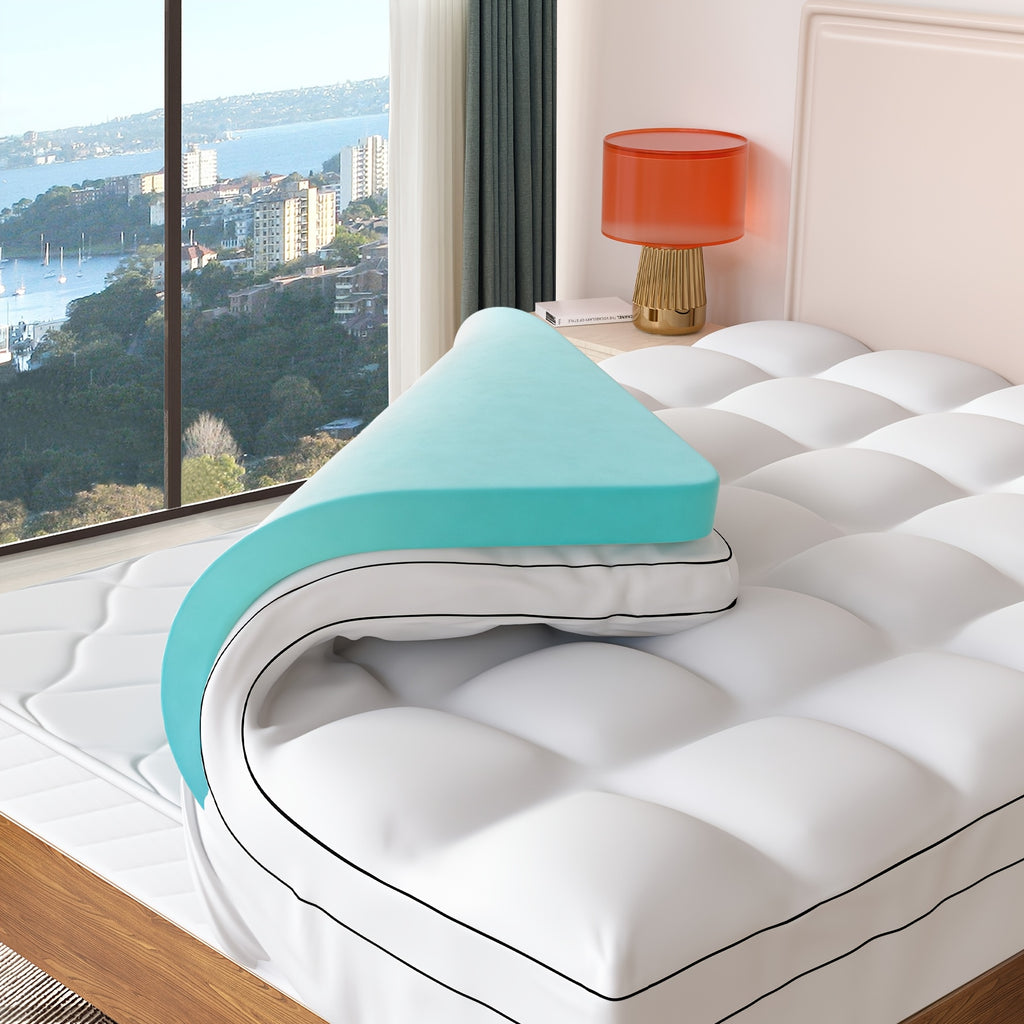 4 Inch Gel Memory Foam Mattress Topper | Dual Layer 2" Gel Foam + 2" Pillow Top, Removable Washable Cover, 8-21" Deep Pocket – Twin, Twin XL, Full, Queen
