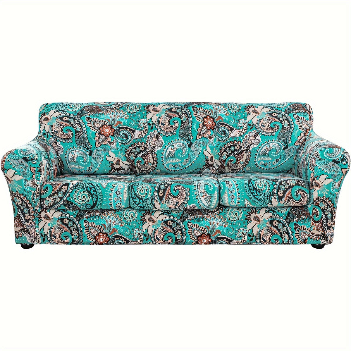 Boho Floral Sofa Slipcover Set with Separate Seat Cushion Covers – Washable Stretch Couch Cover for Armchair Loveseat Sofa, Drawstring Fit, Pet Friendly, 6 Colors