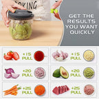 Multifunctional Vegetable & Food Chopper with 3/5 Interchangeable Blades - 900ml Container | Onion, Garlic, Carrot, Salad Chopper