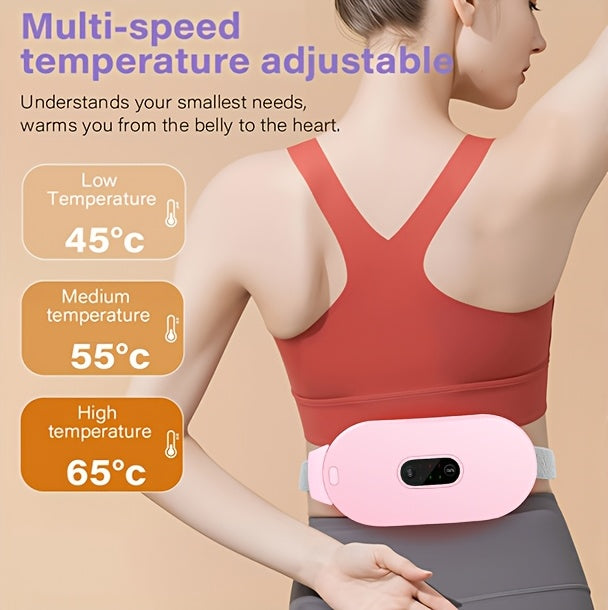 Cordless Portable Heating Pad with 6 Heat Levels & 6 Massage Modes – Wearable Electric Cramp Relief & Body Warmer for Women & Men, 4 Colors, Holiday & Valentine's Day Gift