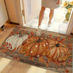 Fall Pumpkin Doormat Non-Slip Flannel Indoor Floor Mat - Autumn Polka Dot Soft Rug for Entryway Bedroom Living Room Kitchen, Farmhouse Halloween Thanksgiving Home Decor