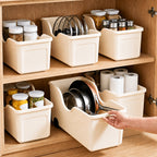 Rolling Plastic Storage Bins Set of 3 – Large Capacity Wheeled Organizer Containers for Kitchen, Bathroom, Pantry, Freezer & Cabinet | Multi-Purpose Roll-Out Storage Bin with Bonus Towel Gift