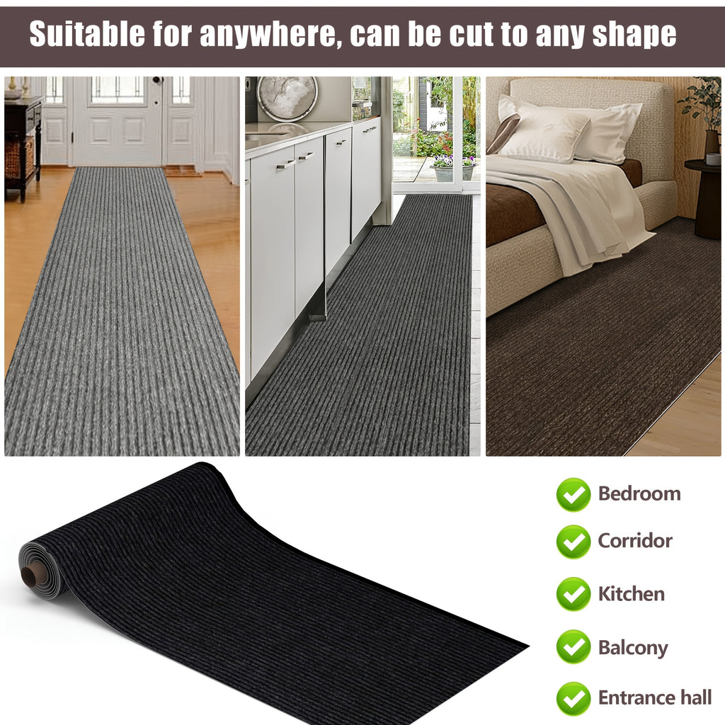 Non-Slip Peel-and-Stick Aisle Runner – 7mm Thick, Self-Adhesive, Easy to Cut | Kitchen, Hallway & Staircase | 3 Colors, 4 Sizes | Nuvia Haven