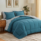 Bed in a Bag Queen 7 Piece Fluffy Comforter Set – Ultra-Soft Microfiber Bedding with Comforter, Fitted Sheet, Flat Sheet & 4 Pillowcases, Hypoallergenic Breathable All Season Bedding Gift for Her