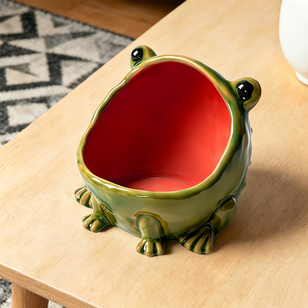 Frog Statue Storage Tray & Key Holder – Cute Animal Sculpture Desktop Organizer, Decorative Candy & Key Dish for Entryway, Desk & Home Decor, Unique Housewarming Gift (Non-Food Contact)