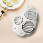 Egg Slicer 3-in-1 Heavy Duty Manual Egg Cutter with Circular Blade - Slice Crush and Cut Eggs Easily, Multifunctional Egg Tool for Home & Commercial Kitchen