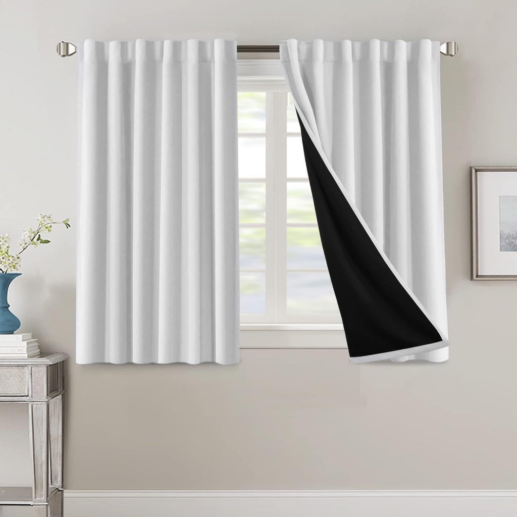 Blackout Curtains 2 Panels 100% Room Darkening 96 Inch Long – Triple Weave Thermal Insulated Back Tab & Rod Pocket Window Drapes for Bedroom & Living Room