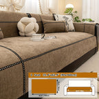 Chenille Sofa Seat Cover Non-Slip Pet Friendly Machine Washable All Season - Sofa Cushion Cover with Lace Belt for 1 2 3 4 Seater Armrest Backrest 3 Colors