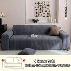 Striped Sofa Cover Washable Stretchy Slip-Resistant Zigzag Textured Couch Slipcover – Fits 1 to 4 Seaters, Scratch Protection, Classic Durable Design for Living Room Furniture