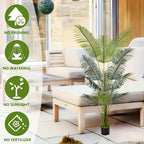 Artificial Palm Plant 5.9ft Flexible Tropical Leaves – Faux Palm Tree for Indoor & Outdoor Decor, Home, Office, Hotel, Garden, Pool & Christmas Decoration