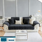 Boho Plush Sofa Cover 2-5 Seater – Non-Slip Backing, Pet-Friendly, Soft Durable Furniture Protector, 4 Colors, All-Season, Living Room Bedroom Office, Off-White Light Grey Dark Gray Light Brown