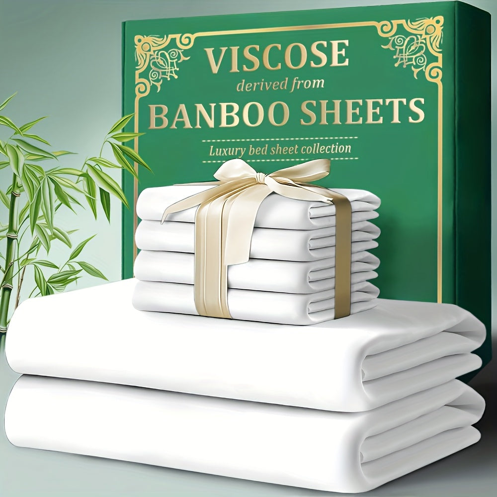 4-Piece Bamboo Bed Sheet Set | 2200TC Deep Pocket, Cooling & Breathable