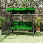 Outdoor Porch Glider Swing with Canopy Rust Proof Heavy Duty Steel Frame Adjustable Canopy Patio Furniture Garden Lawn Backyard Black Beige Brown Red Green