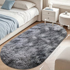 Oval Plush Area Rug Anti-Slip Machine Washable Soft Carpet 2x4 Ft Bedroom Living Room Home Decor