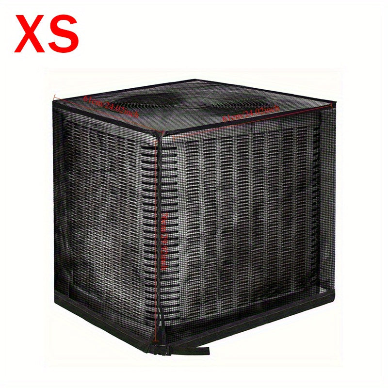 AC Cover Outdoor Heavy Duty Central Air Conditioner Unit Cover Breathable Mesh Adjustable Buckle Straps Debris Bug Leaf Rain Snow UV Protection Residential Commercial XS S M L