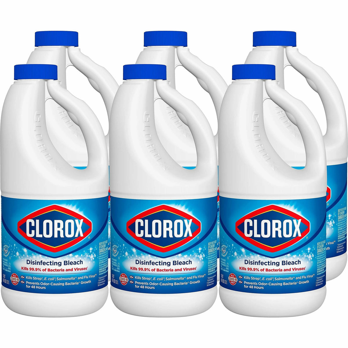 Clorox Regular Bleach with CloroMax 43oz – 6-Pack Carton, Disinfecting Stain Remover for Home, Restaurant & Commercial Use