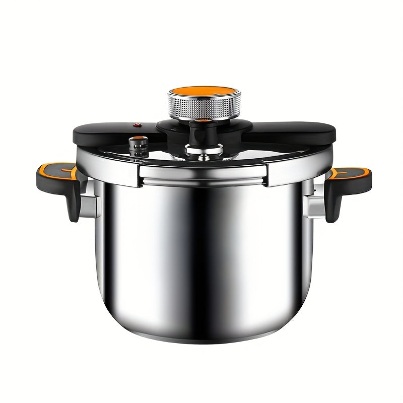 Stainless Steel Pressure Cooker Fast Cooking with One-Touch Locking Lid, Safety Valve & Pressure Gauge – Induction & Gas Compatible for Indoor Outdoor Use