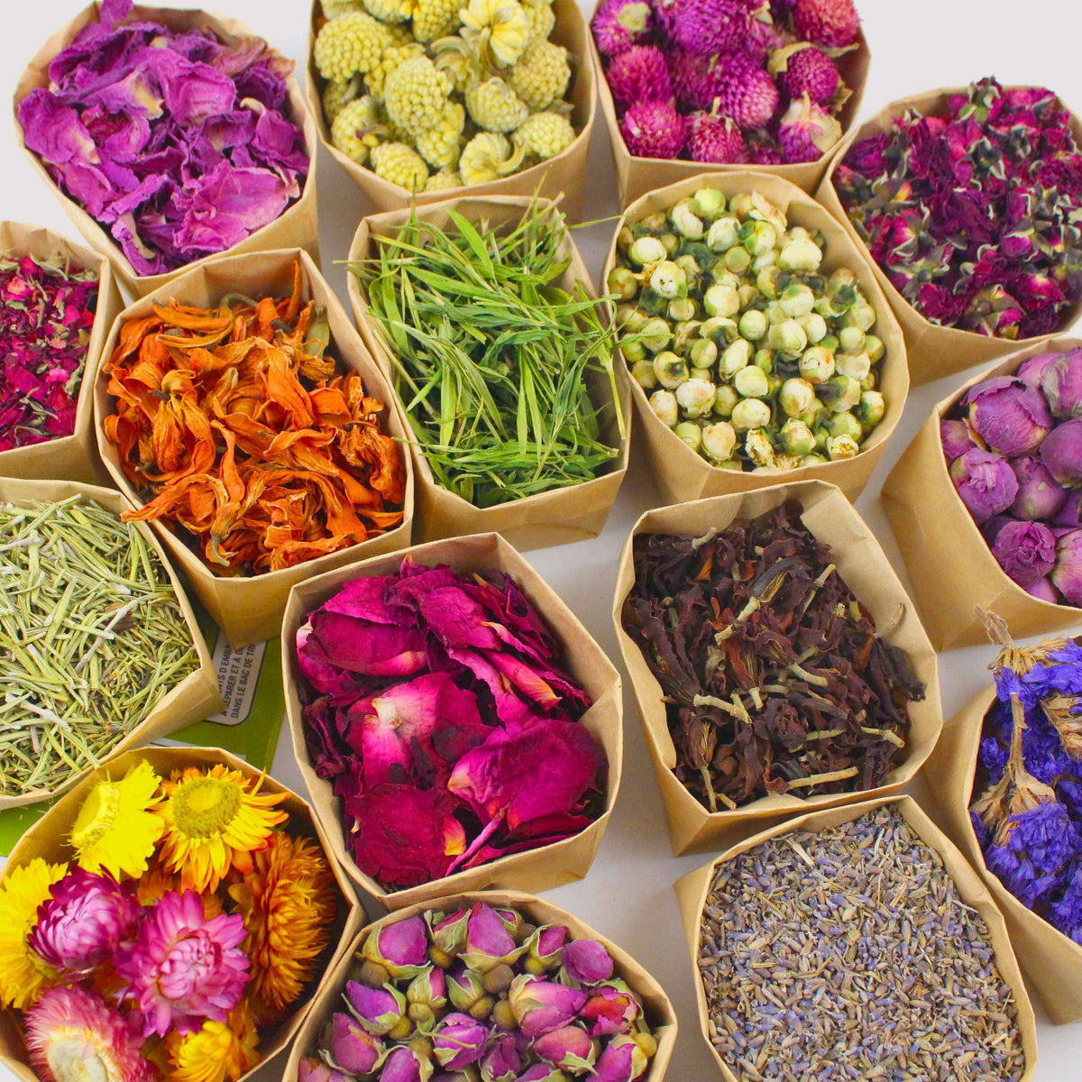 Dried Flowers Craft Set 24pcs Roses Jasmine Peony Lavender Forget-Me-Not Dried Plant Kit for Resin Jewelry Making DIY Candle Soap Scrapbooking Seasonal Decor