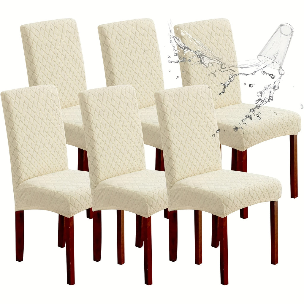 Dining Chair Covers Set of 4 6 Stretch Jacquard Slipcovers - Removable Washable Chair Protectors for Kitchen Parsons Dining Room Chairs