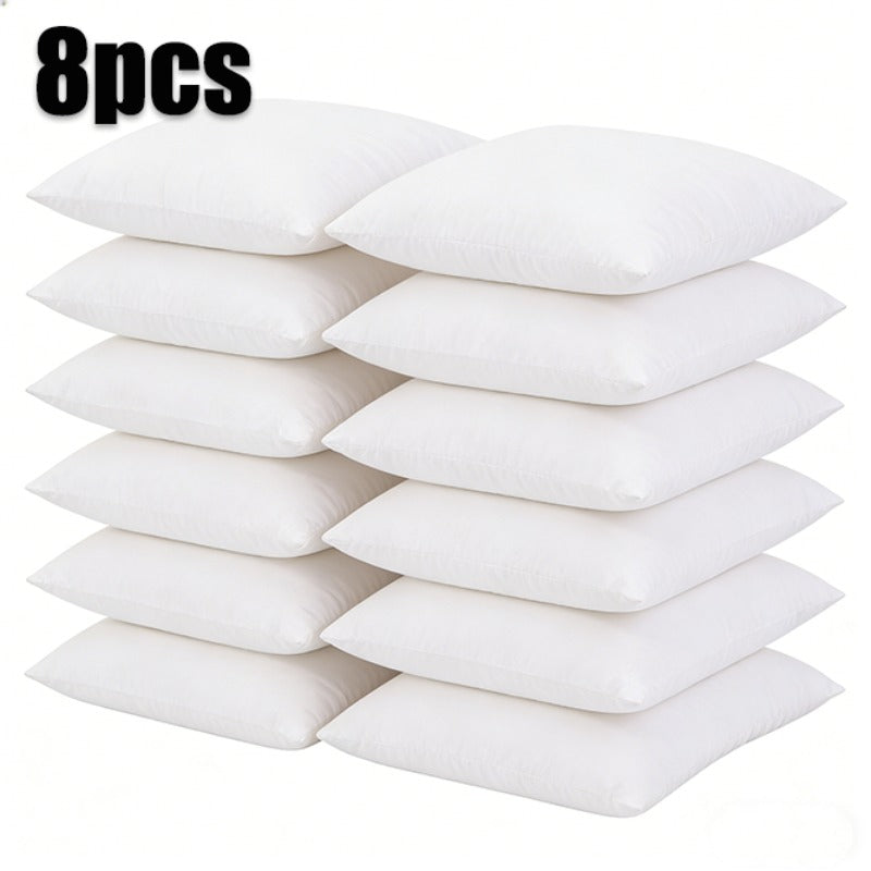 Square Cushion Inserts 8 Pack – Hollowfiber Filled Deep Fill Pillow Pads, 400g Each, Cozy Fluffy Plump Inner Inserts for Sofa, Bed & Home, 18x18 or 20x20 Inch